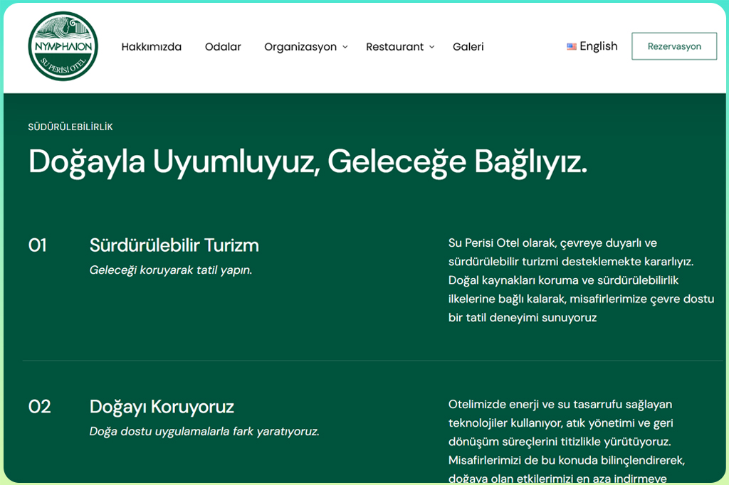 Otel Sürdürülebilirlik ve Eko-Turizm Pazarlaması / Elevandos