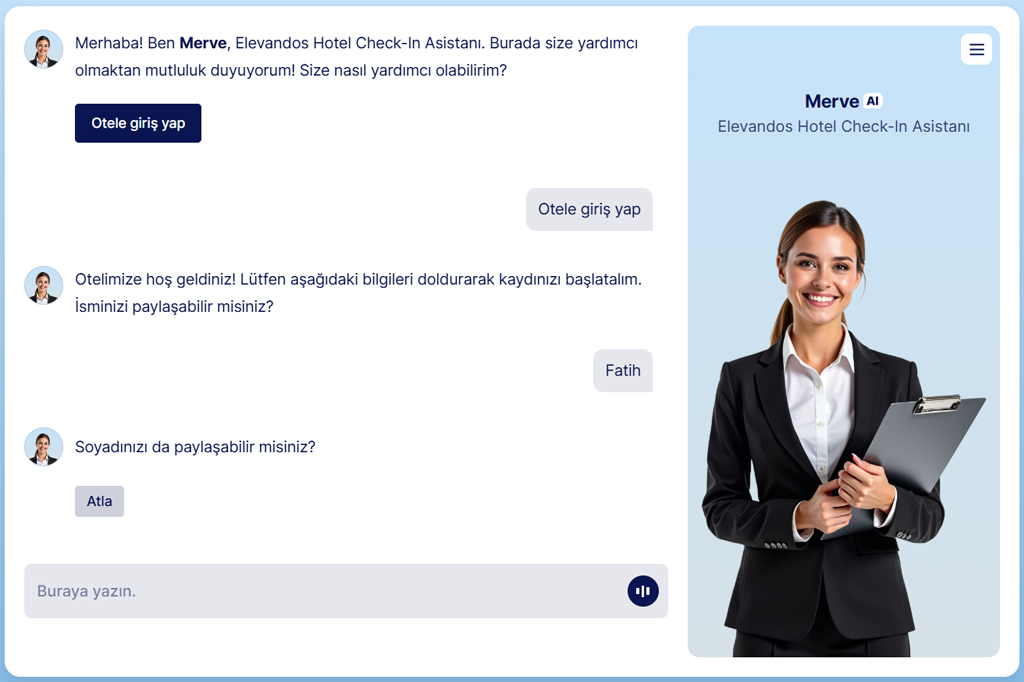 Otel Yapay Zeka Asistanı / Elevandos