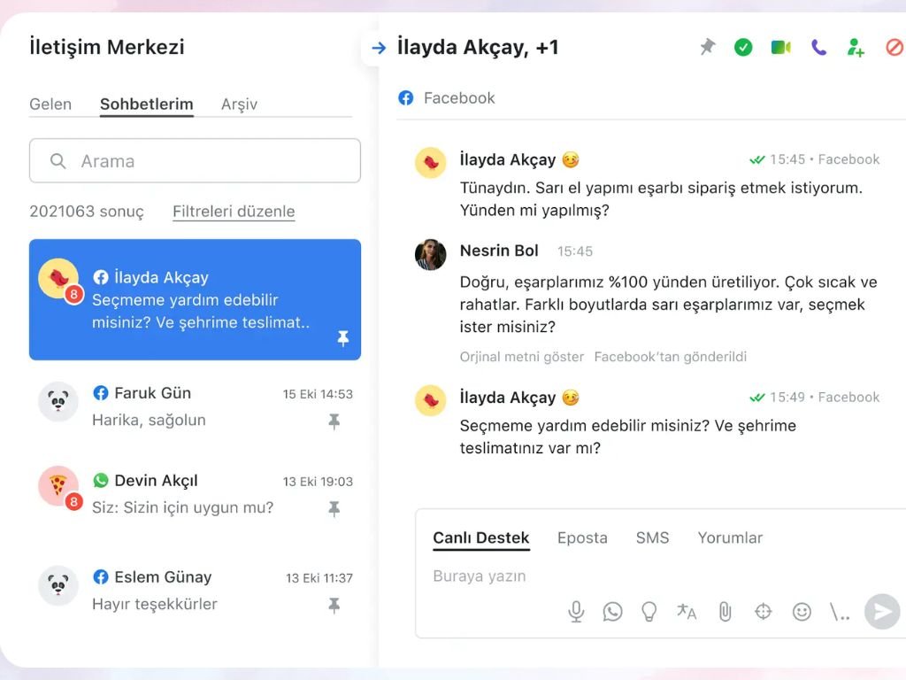Web sitesi için canlı destek