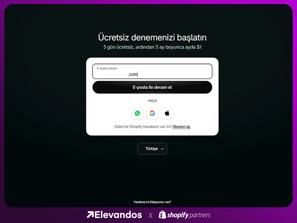 Shopify mağazası