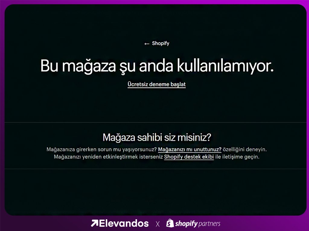 Shopify mağazasını kapatma